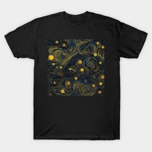 Starry Night Inspired: Vincent Van Gogh Masterpiece Pattern T-Shirt